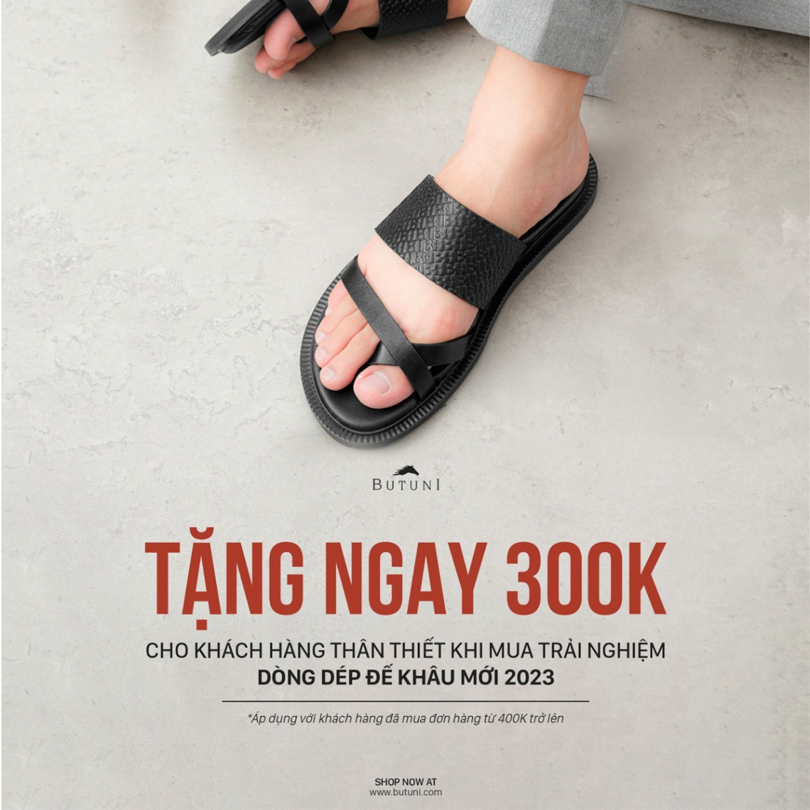 Ưu đãi trải nghiệm dòng dép da thật khâu đế mới nhất dành cho khách hàng thân thiết 2023