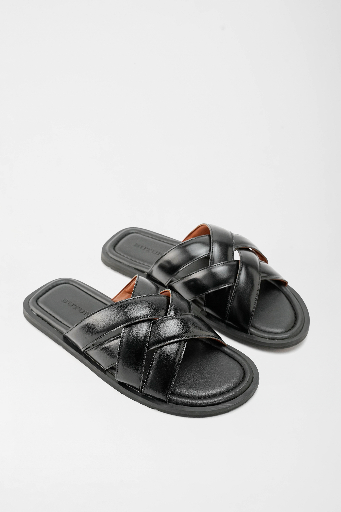 Mellow C Double Strap Slippers - Black