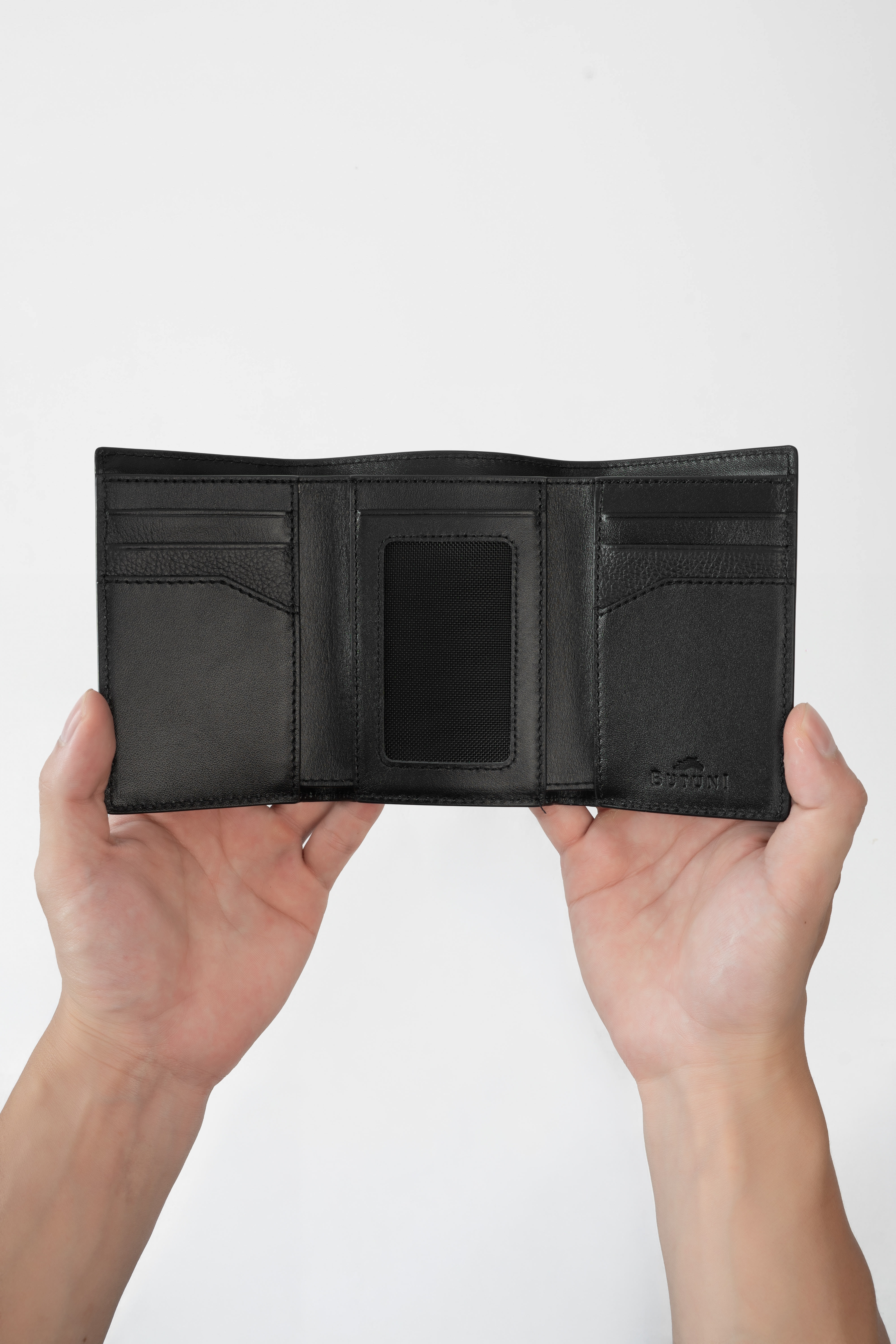 Torino Nappa Trifold Wallet - Black