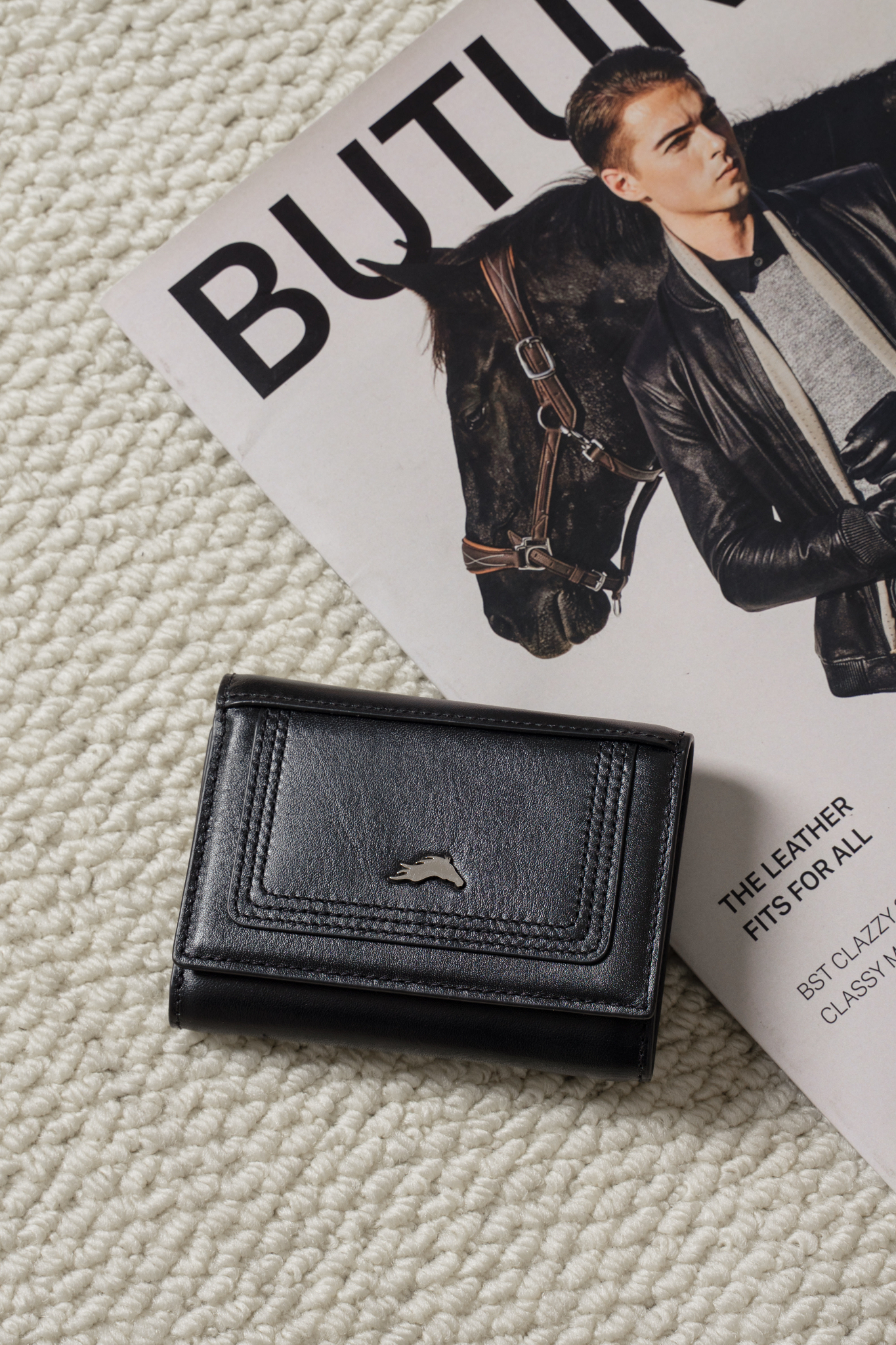 Torino Nappa Trifold Wallet - Black