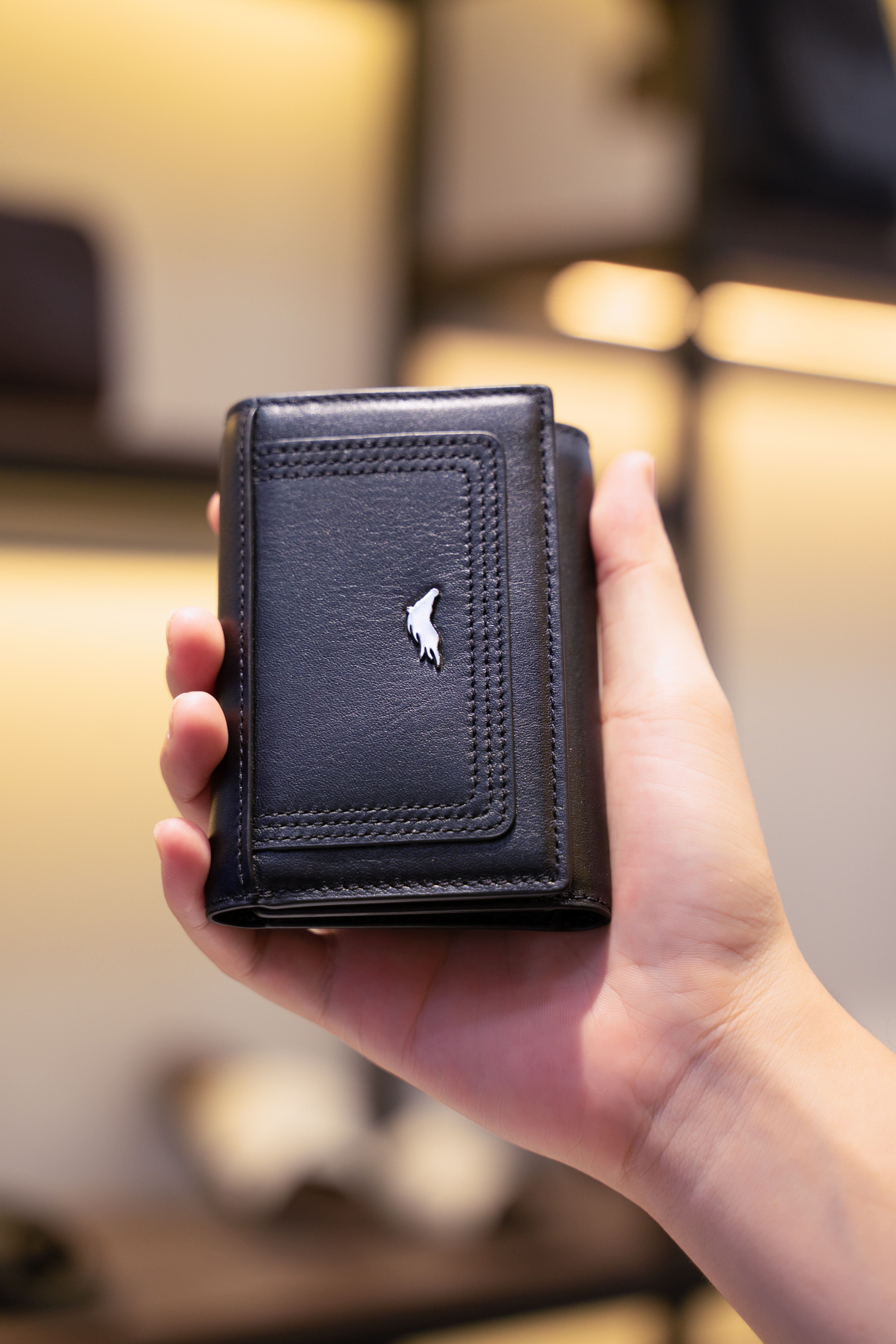 Torino Nappa Trifold Wallet - Black