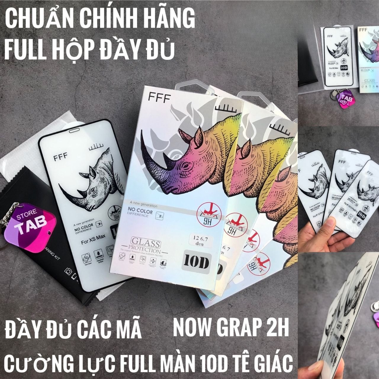 Cường Lực Full Màn 10D Tê Giác Loại 1