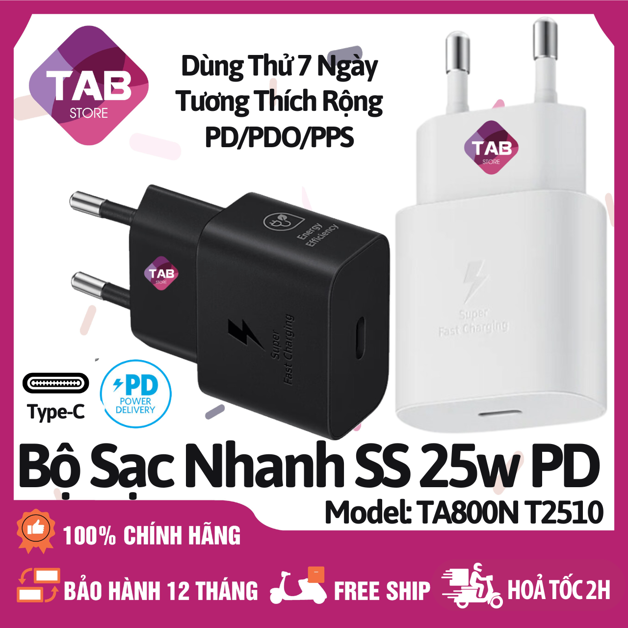 Combo Sạc Nhanh 25w Cho IPhone và Samsung