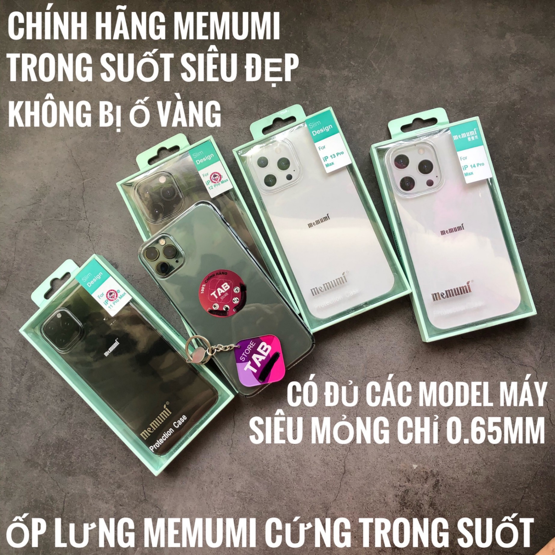 Ốp Memumi Cứng Trong Suốt Siêu Mỏng 0.65mm - Chính Hãng