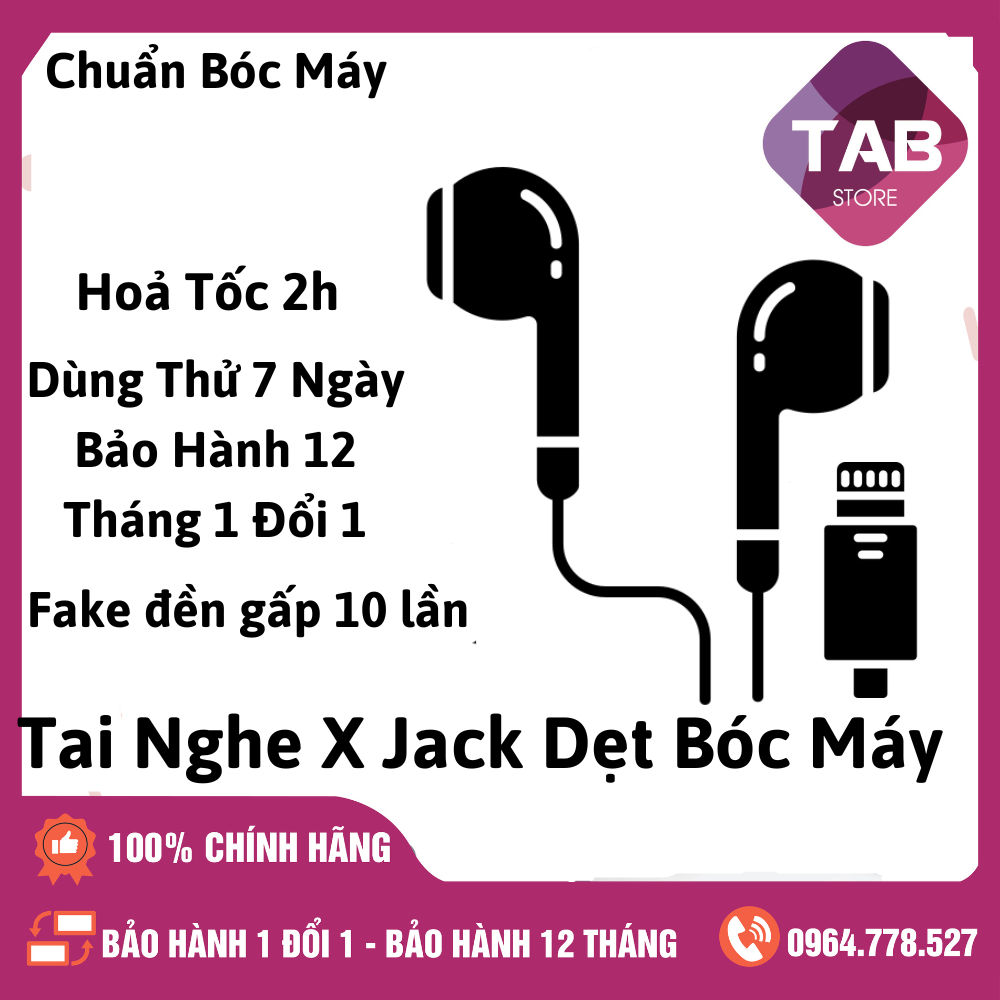 Tai Nghe IPhone 11Promax Jack Dẹt Zin Bóc Máy Chính Hãng - Bảo Hành 12T