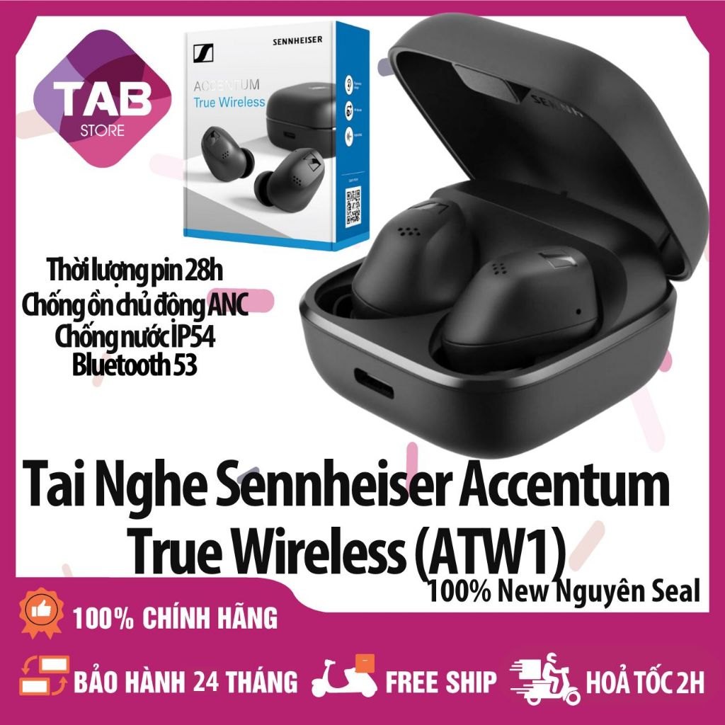 Tai nghe Sennheiser Accentum True Wireless ATW1 - Bảo hành 12 Tháng