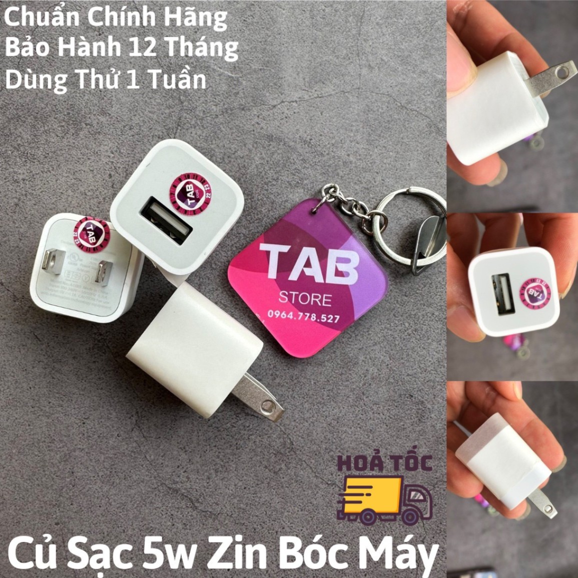 Củ Sạc Vuông IPHONE 5W Zin Bóc Máy XsMax - Chính Hãng