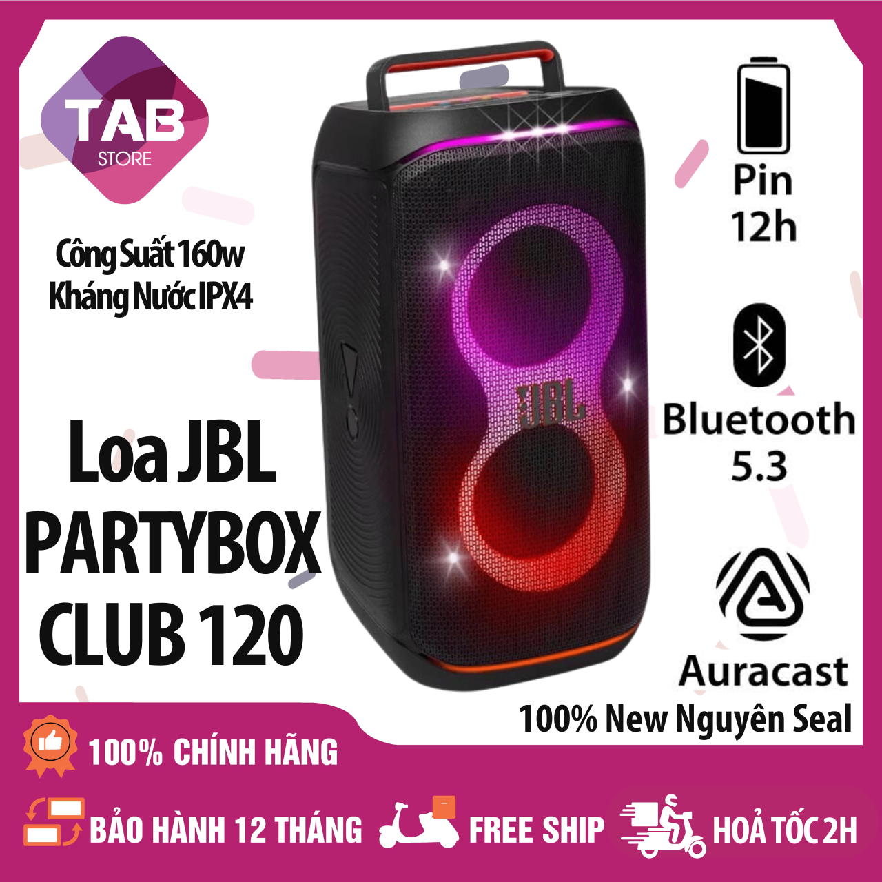 Loa JBL Partybox Club 120 Chính Hãng - Bảo Hành 12 Tháng