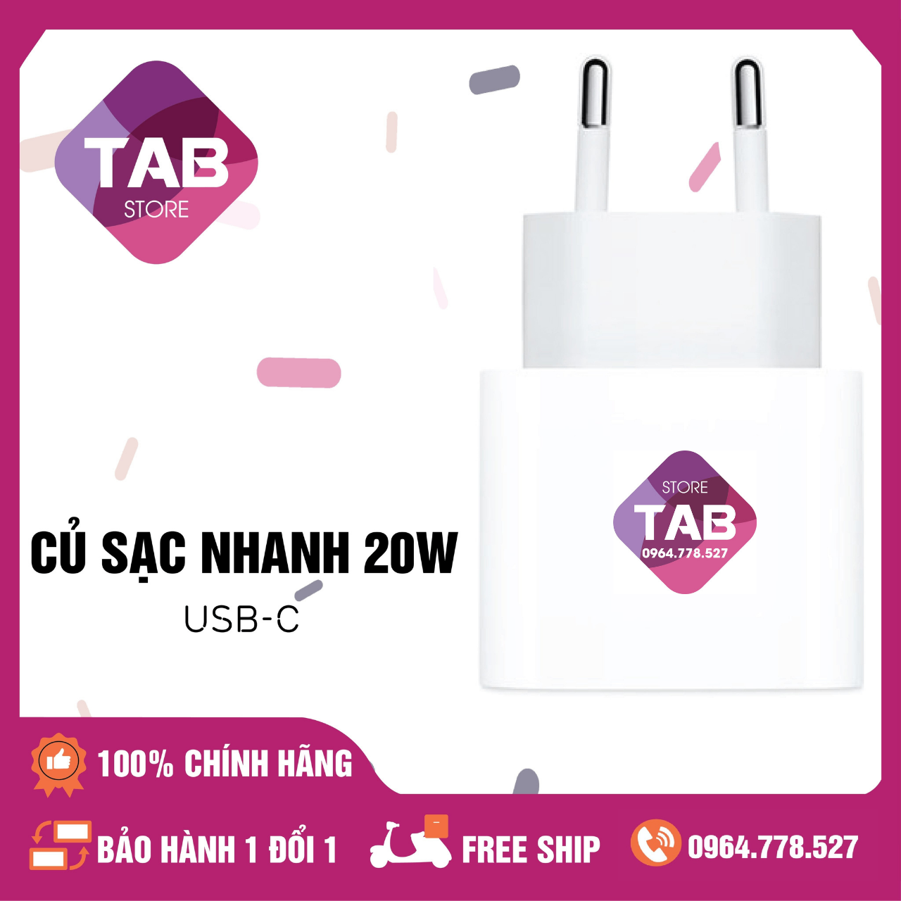 Củ Sạc Nhanh 20w Apple Chính Hãng - Bảo Hành 12 Tháng