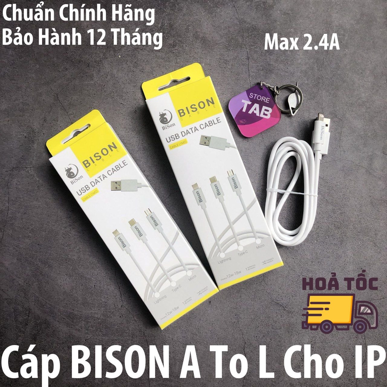 Cáp Bison A To L Cho IP Chính Hãng - Bảo Hành 12 Tháng