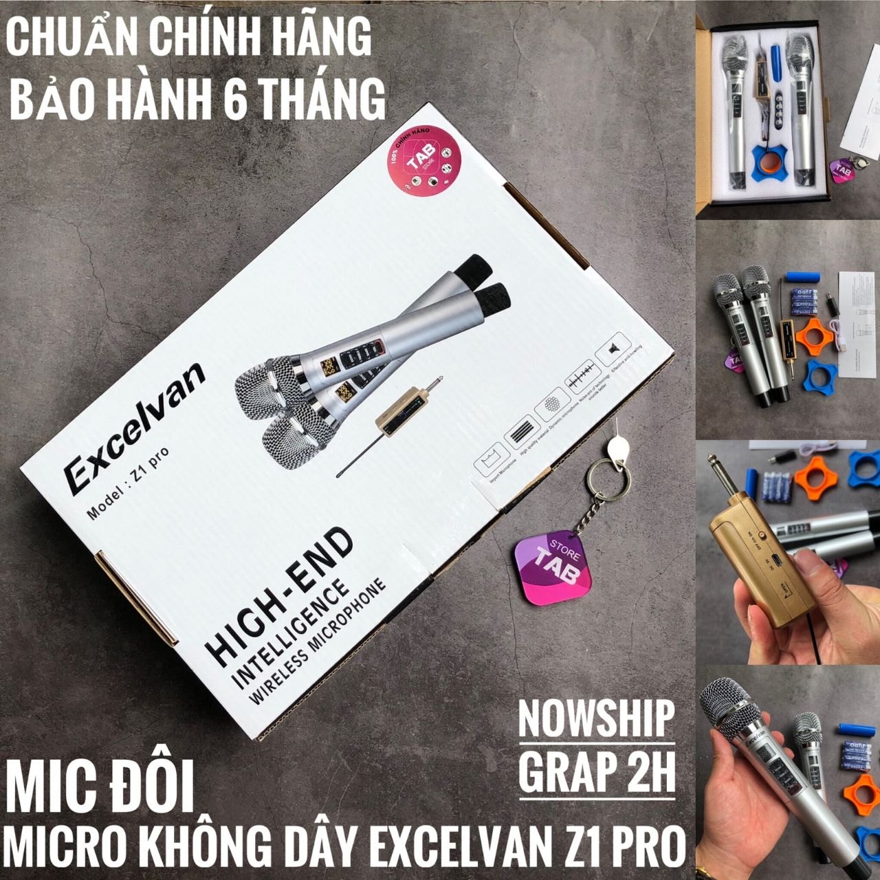 Micro Karaoke Không Dây Excelvan Đôi Z3  - Bảo Hành 12 Tháng