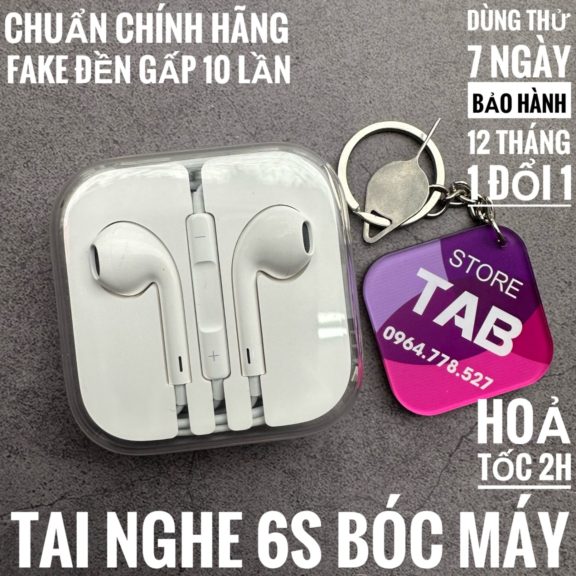 Tai Nghe IPhone 6s Jack 3.5 Zin Bóc Máy Chính Hãng - Bảo Hành 12 Tháng