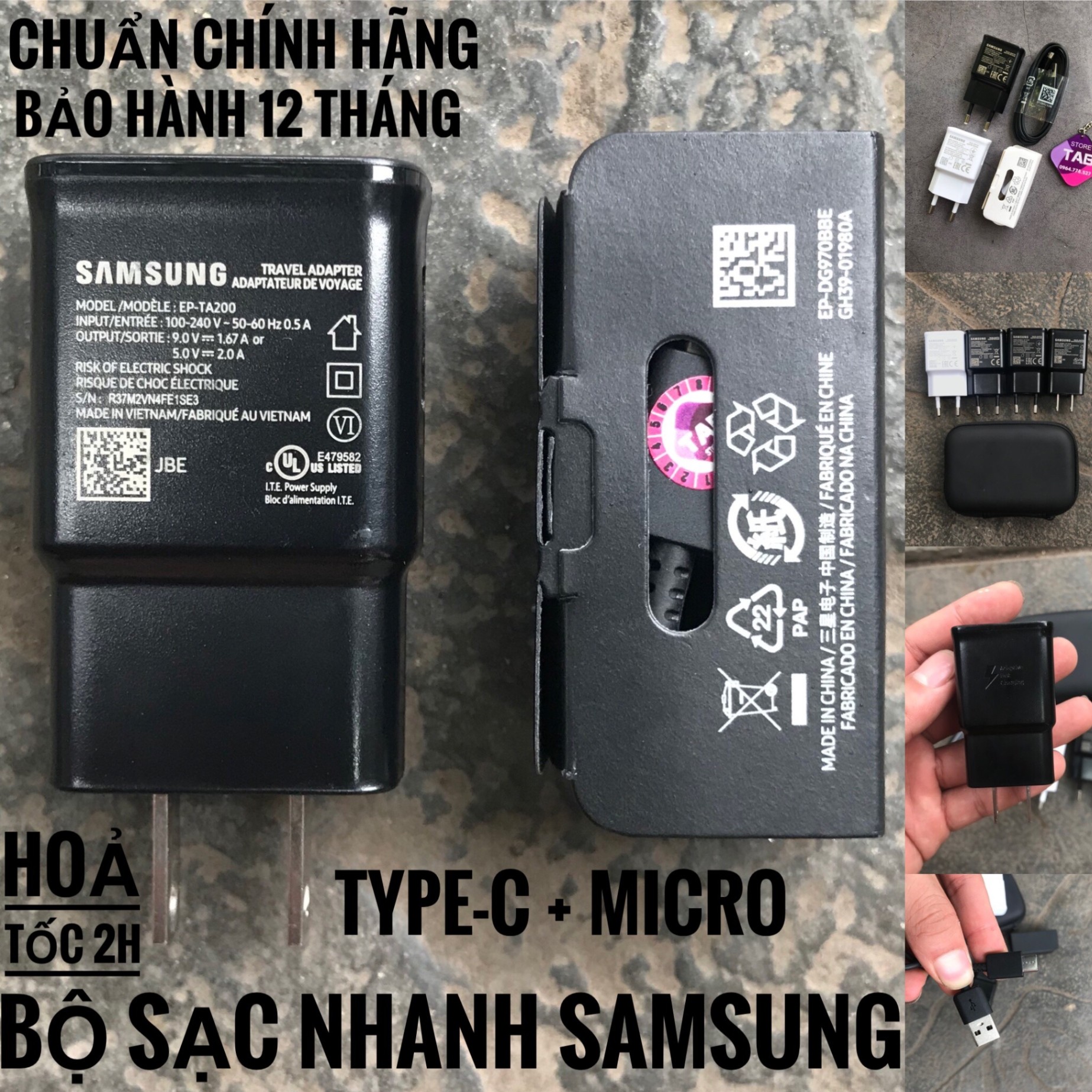 Bộ Sạc Nhanh SamSung Bóc Máy (TypeC & Micro) Chính Hãng - Bảo Hành 12 Tháng