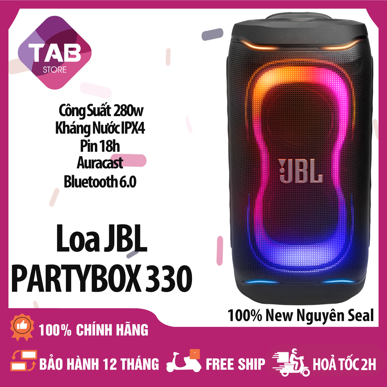 Loa JBL Partybox 330 280w Chính Hãng - Bảo Hành 12 Tháng