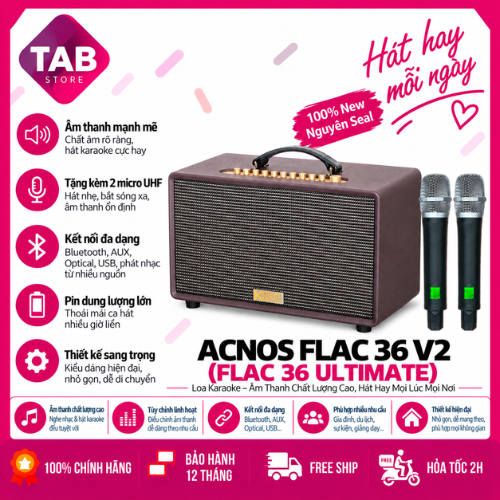 Loa Karaoke ACNOS FLAC 36 Ver2 / Ultimate 200W–500W, 2 Micro UHF Chính Hãng SONCAMEDIA - Bảo Hành 12 Tháng