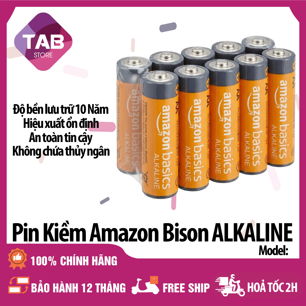 Pin Kiềm Amazon Alkaline AA AAA - Chính Hãng