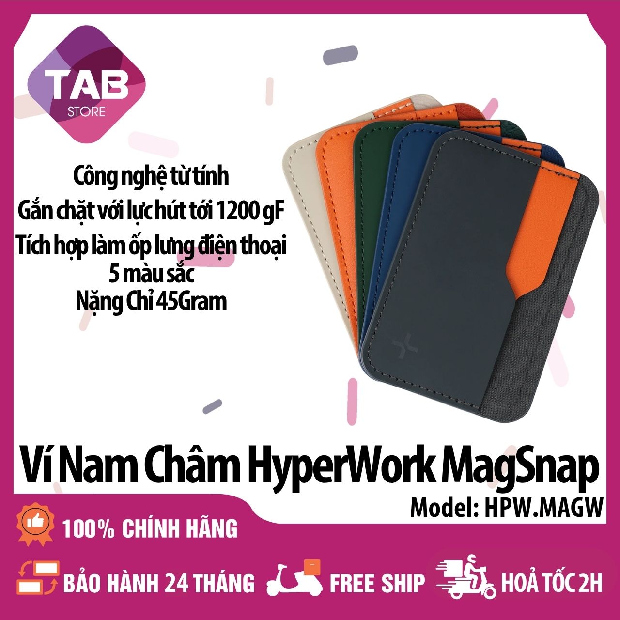 Ví Nam Châm HyperWork MagSnap| MAGW Tương Thích Chuẩn Magsafe