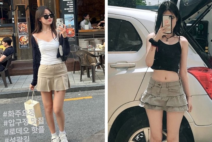 phối đồ với chân váy ngắn