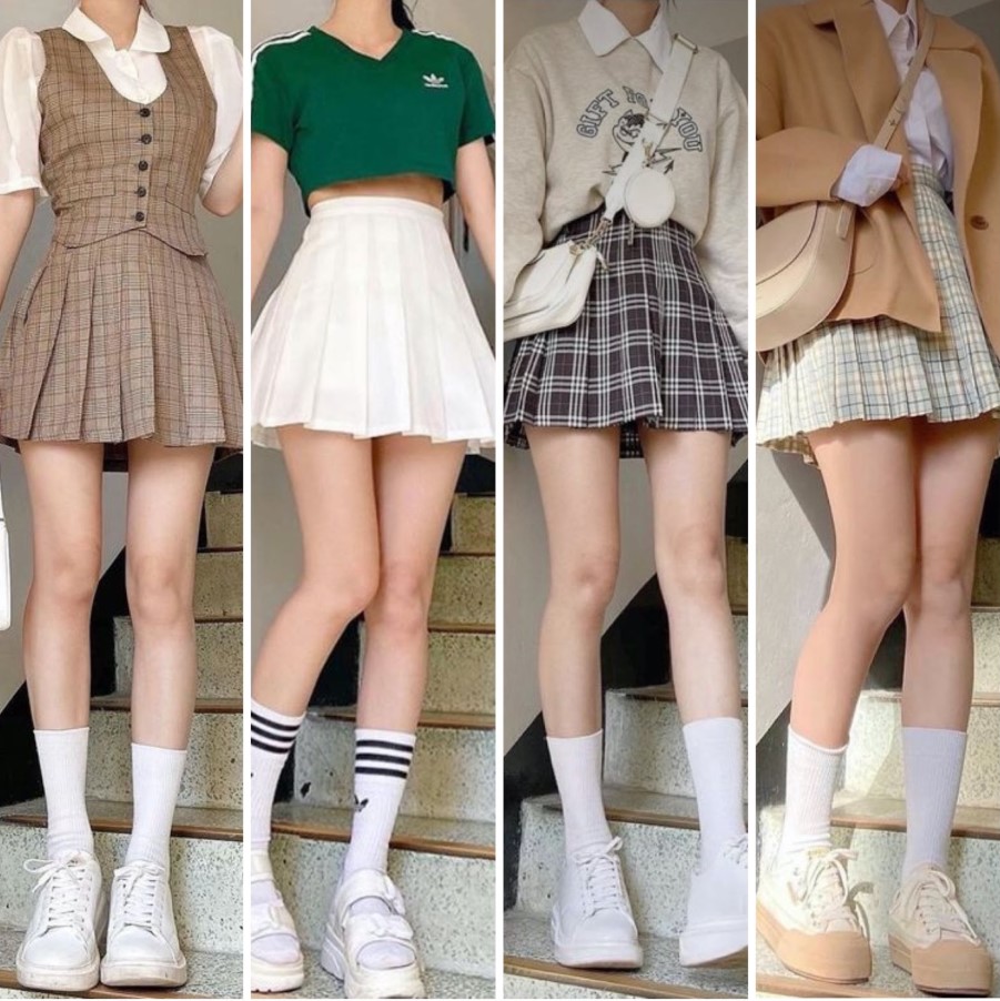 phối đồ với chân váy ngắn