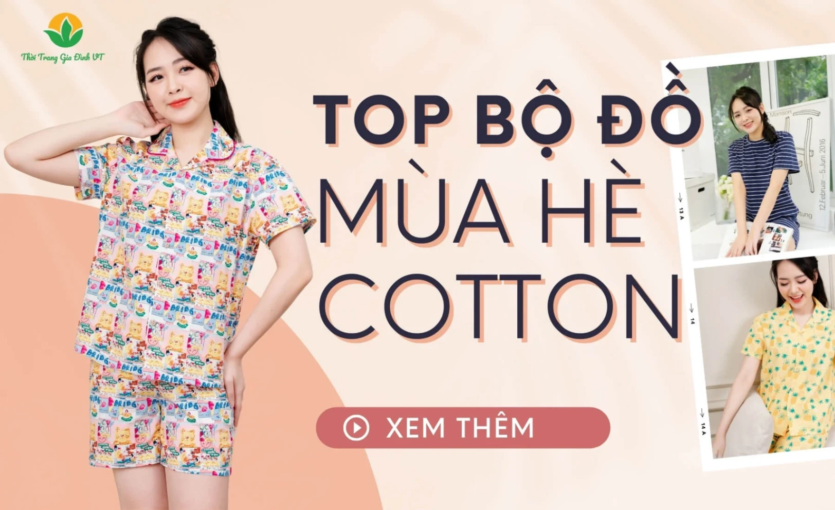 Top bộ đồ mặc nhà mùa hè cotton chị em nhất định phải có