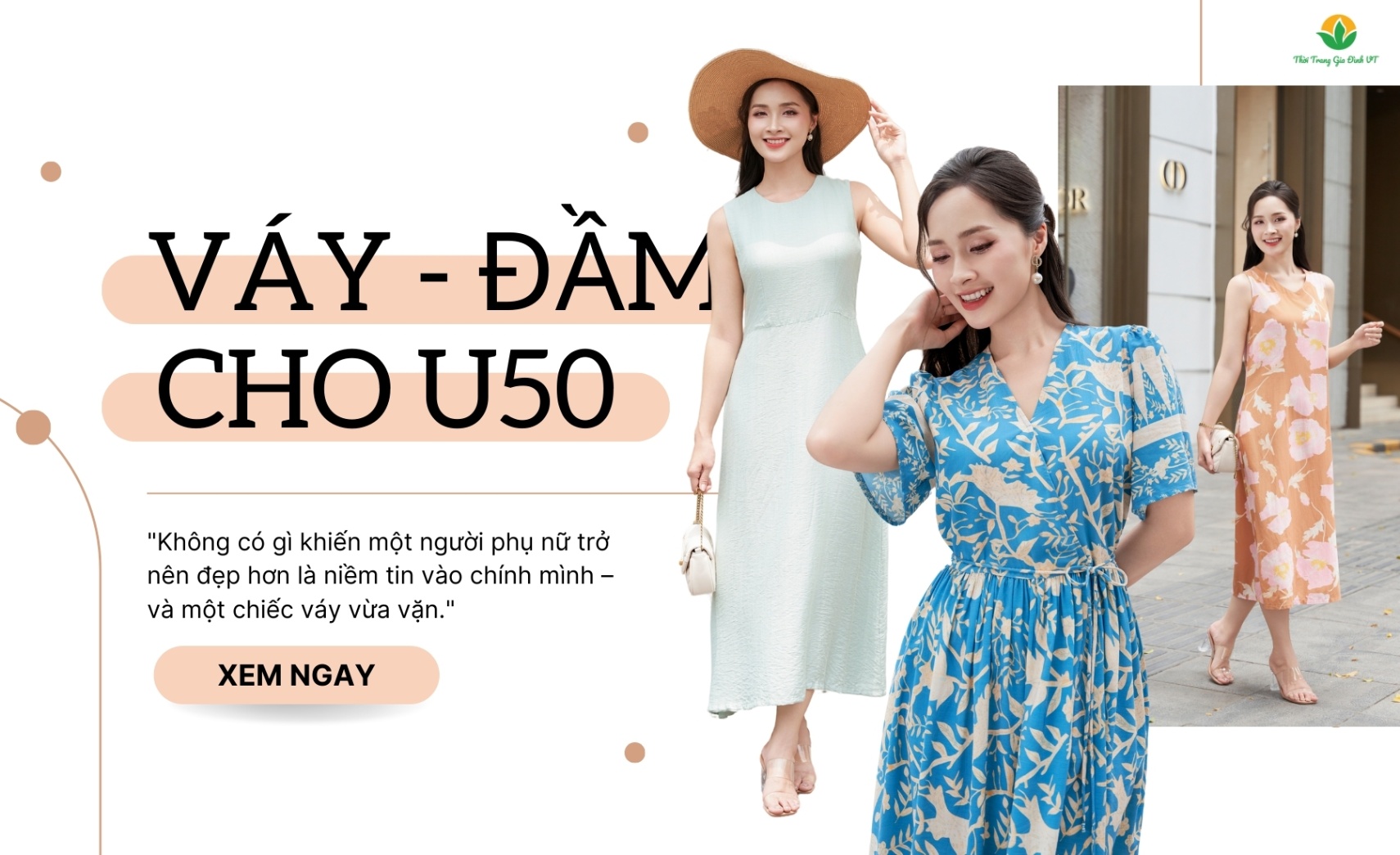 Những Mẫu Đầm Cho Người Trung Niên U50 Được Yêu Thích Nhất