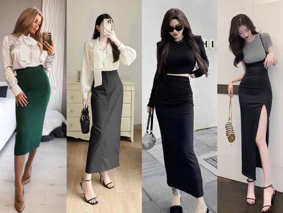 25+ cách Phối đồ với chân váy ôm dài thanh lịch, trẻ trung