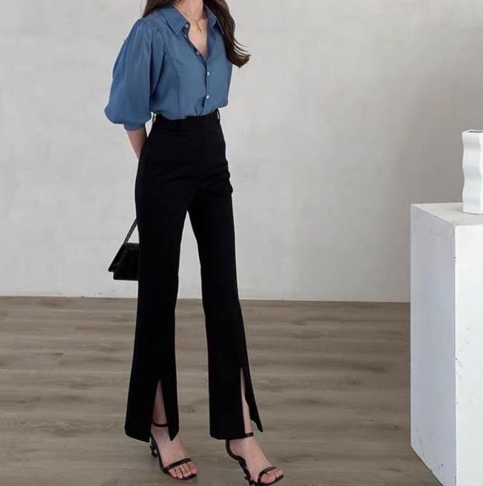 phối đồ với quần ống loe