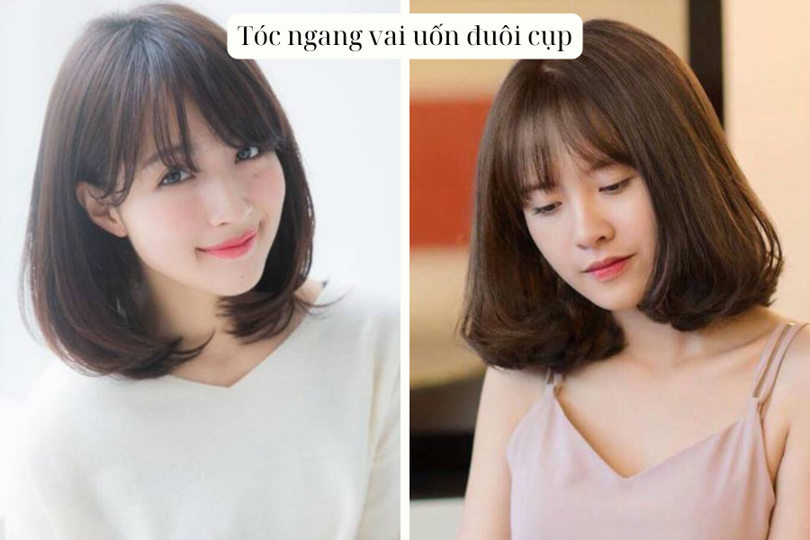 Tóc ngang vai uốn đuôi cụp