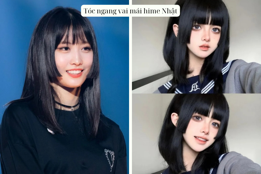 Tóc ngang vai mái hime Nhật