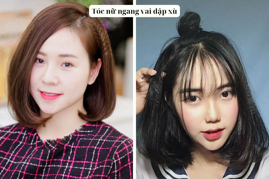 Tóc nữ ngang vai dập xù