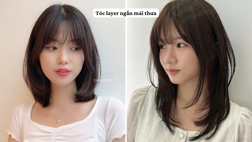 Tóc layer ngắn mái thưa