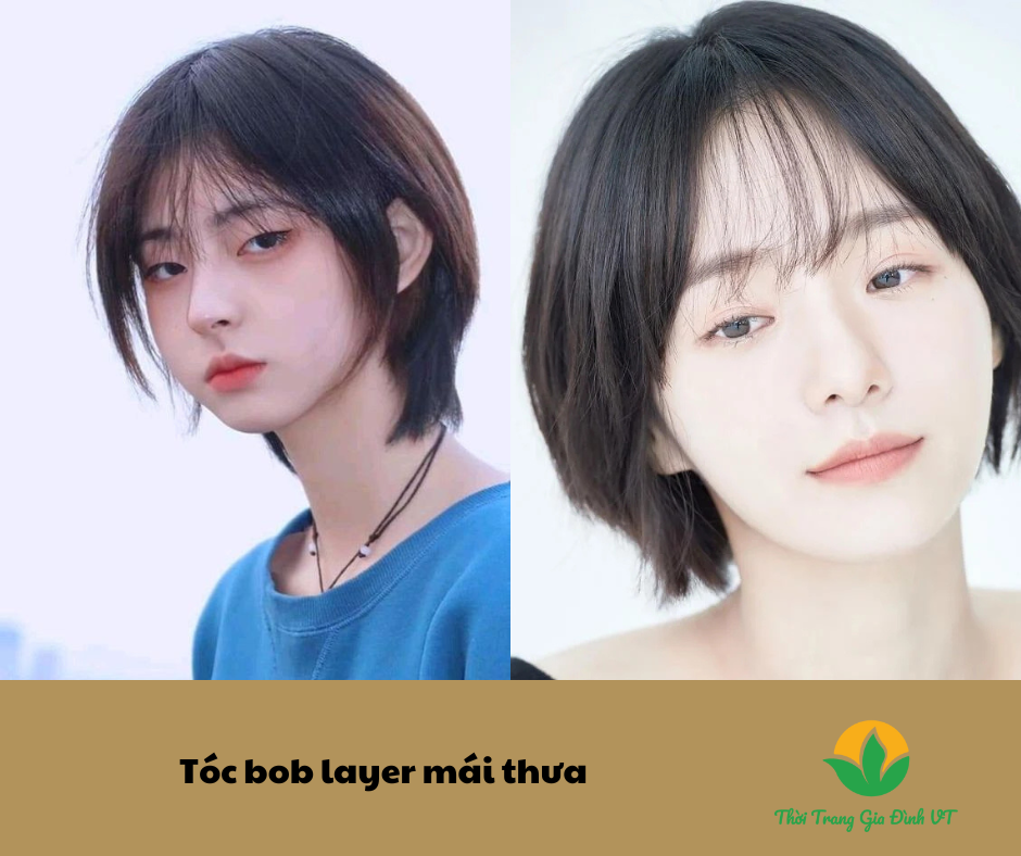 Tóc bob layer mái thưa