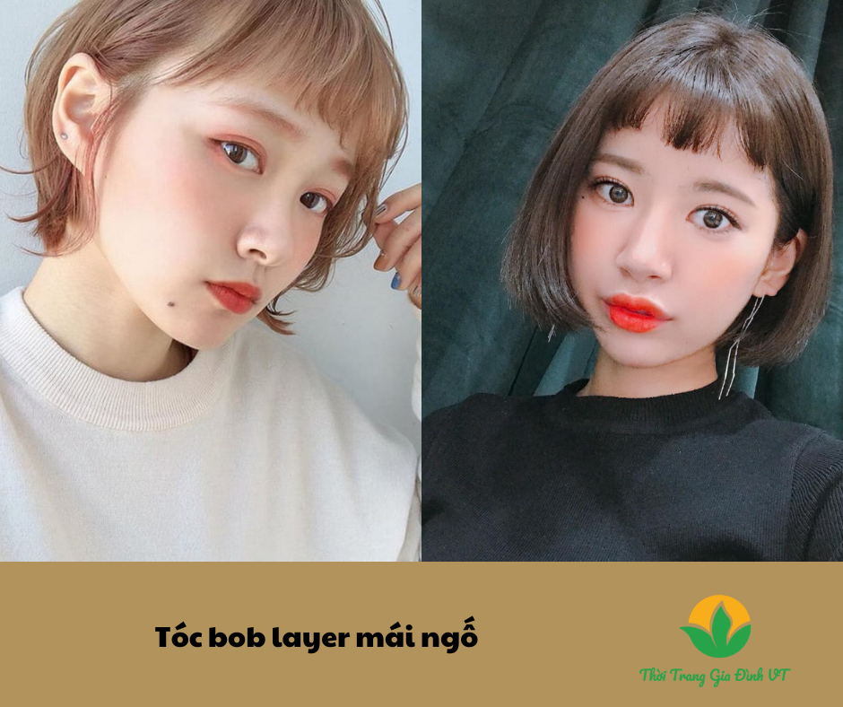 Tóc bob layer mái ngố