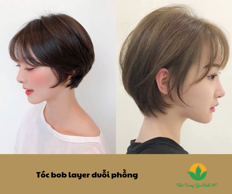 Tóc bob layer duỗi phồng