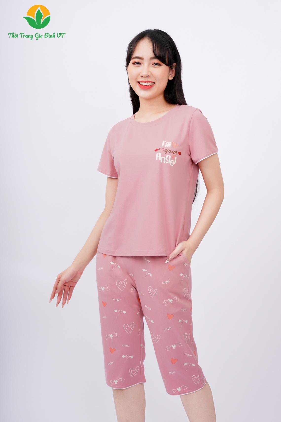 B46.2310.Bộ W QLACT DK lé gấu - 2XL - Hồng