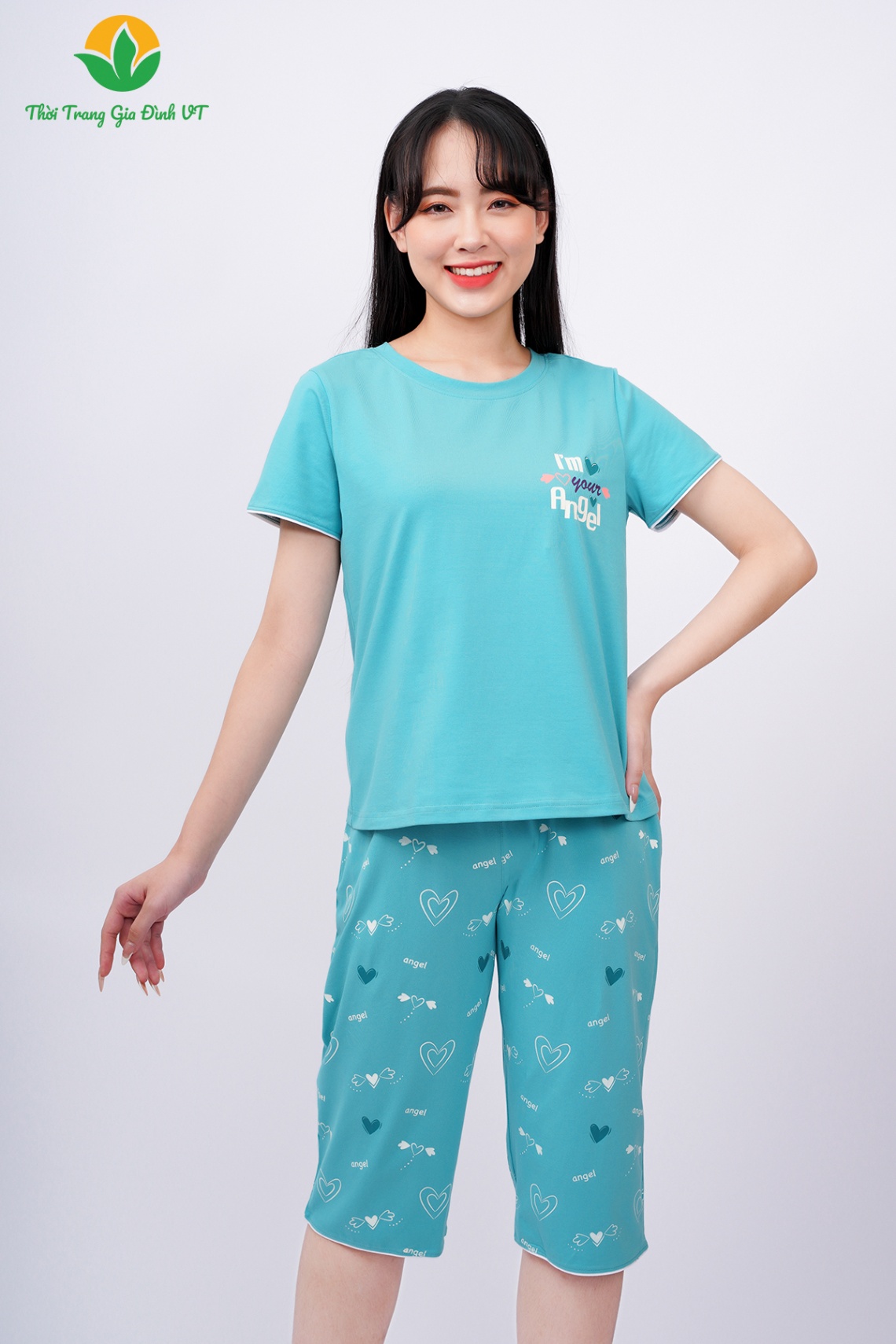 B46.2310.Bộ W QLACT DK lé gấu - XL - Xanh