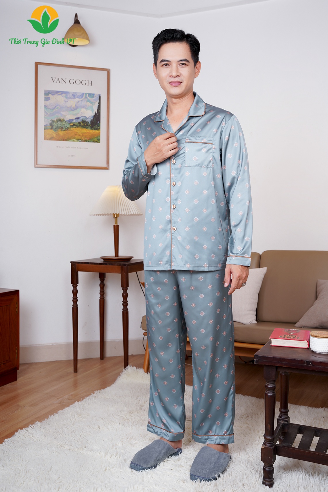 B50.2321.Bộ M QDADT LH pijama - M - Xanh Nhạt