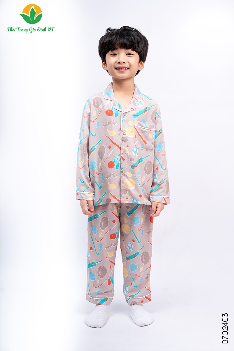 B70.2403.Bộ B QDADT RH Pijama - 2-3 - Xám