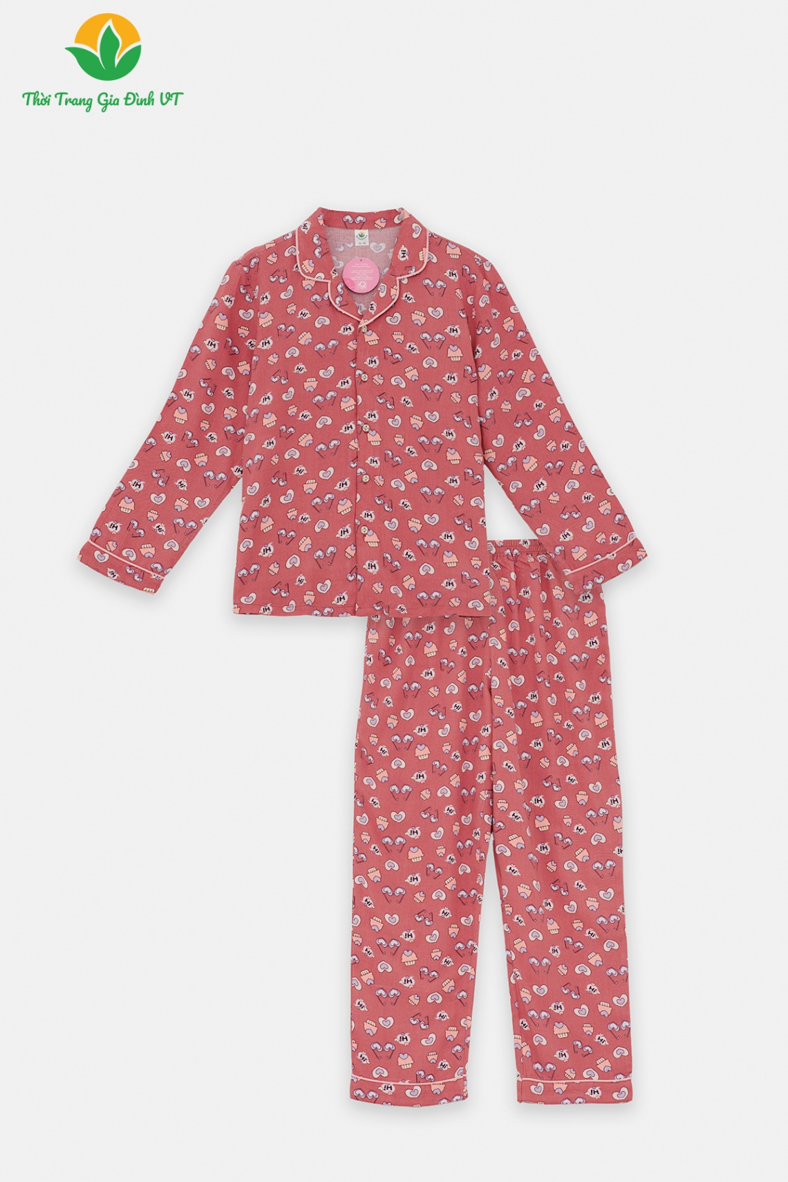 B70.2426.Bộ G QDADT RH Pijama bigsize - 12-13 - Đỏ