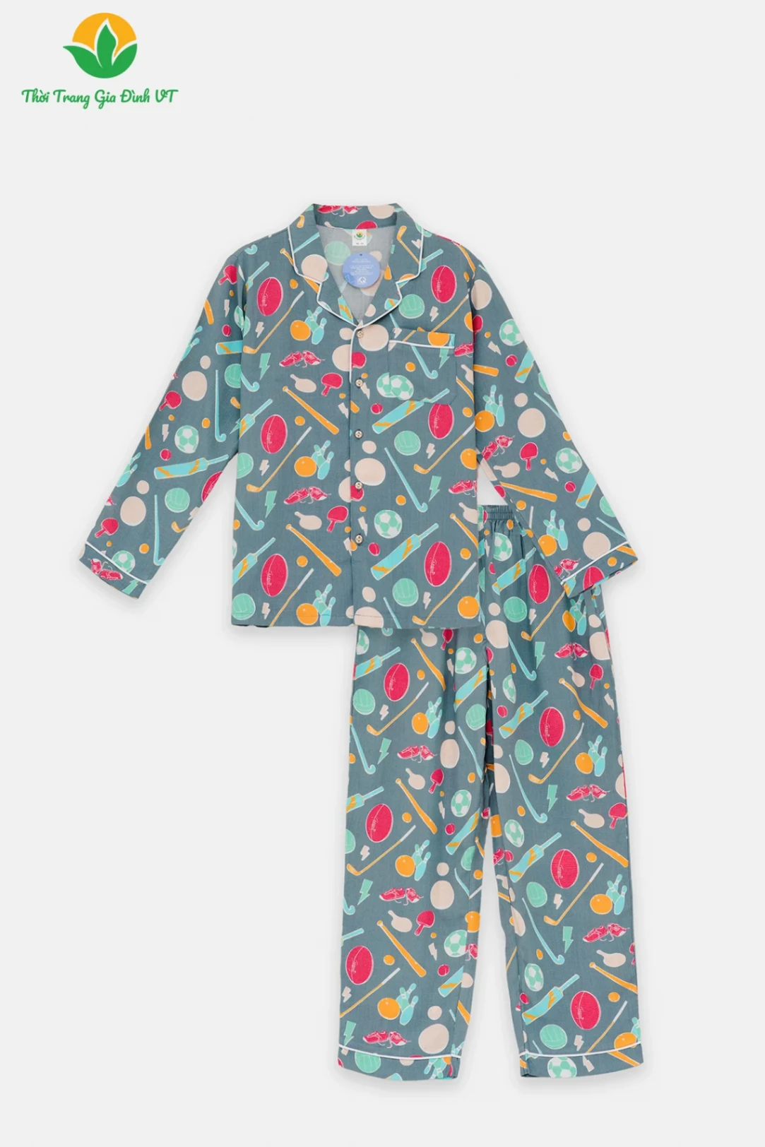 B70.2414.Bộ B QDADT RH Pijama bigsize - 12-13 - Xám