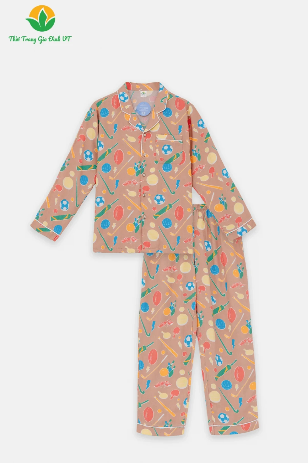 B70.2414.Bộ B QDADT RH Pijama bigsize - 12-13 - Nâu