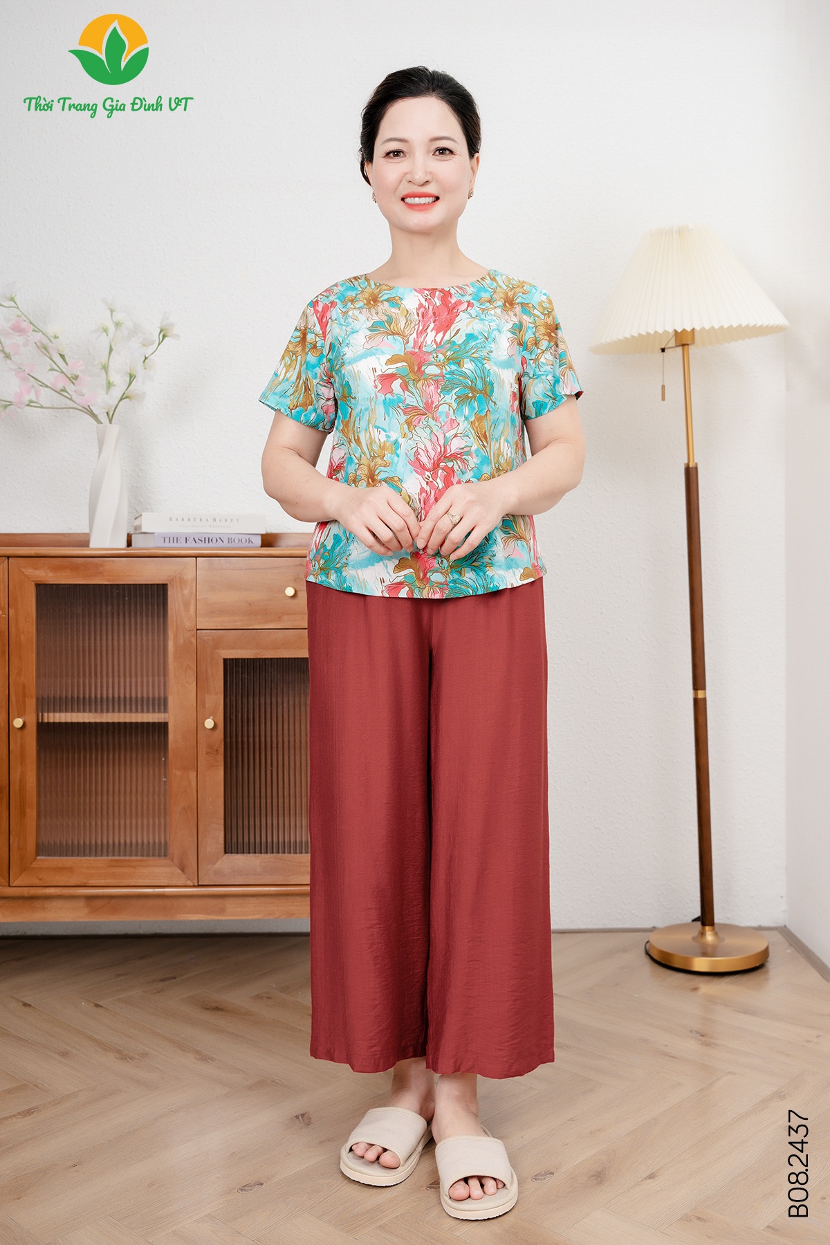 B08.2437.Bộ W QDACT RP quần linen - 2XL - Đỏ