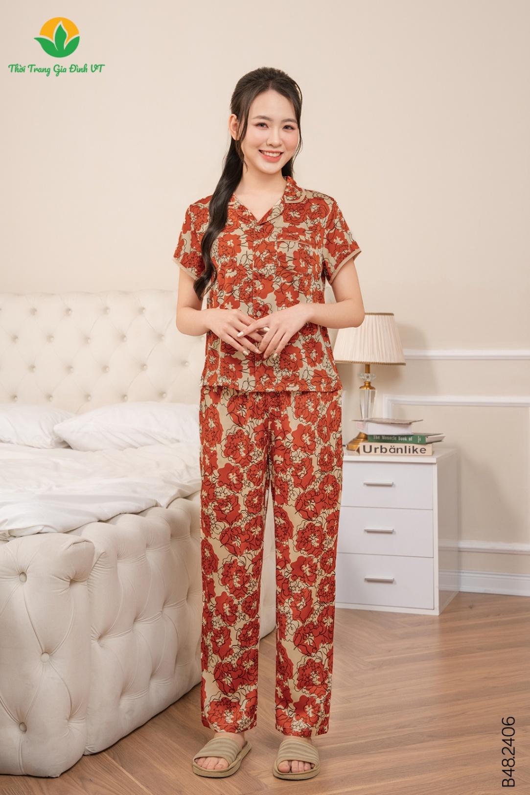 B48.2406.Bộ W QDACT LH Pijama - M - Đỏ