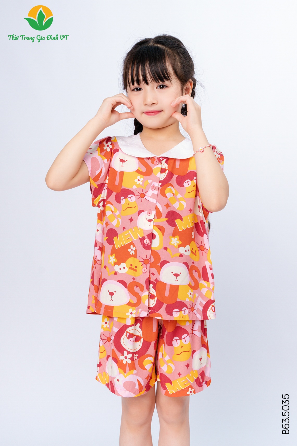 B63.5035.Bộ G QĐACT RH cổ vải phối - 2-3 - Hồng