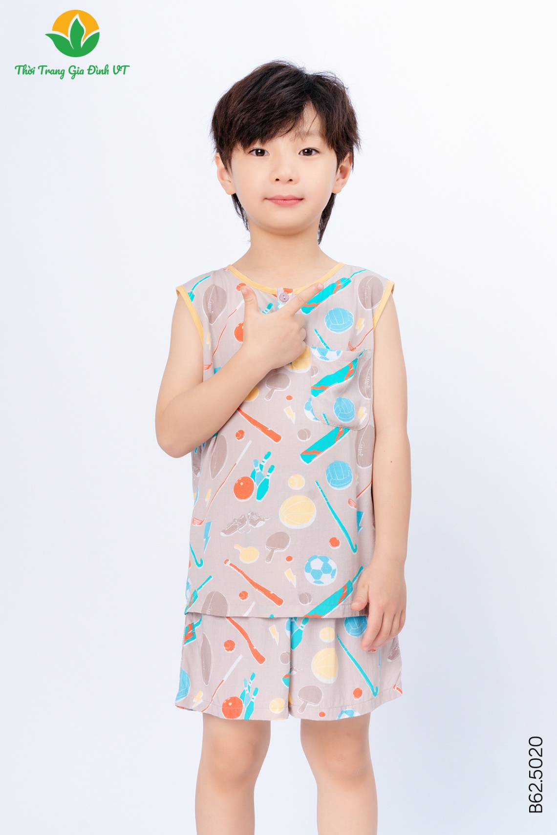 B62.5020.Bộ B QĐASN RH viền cổ - 2-3 - Be
