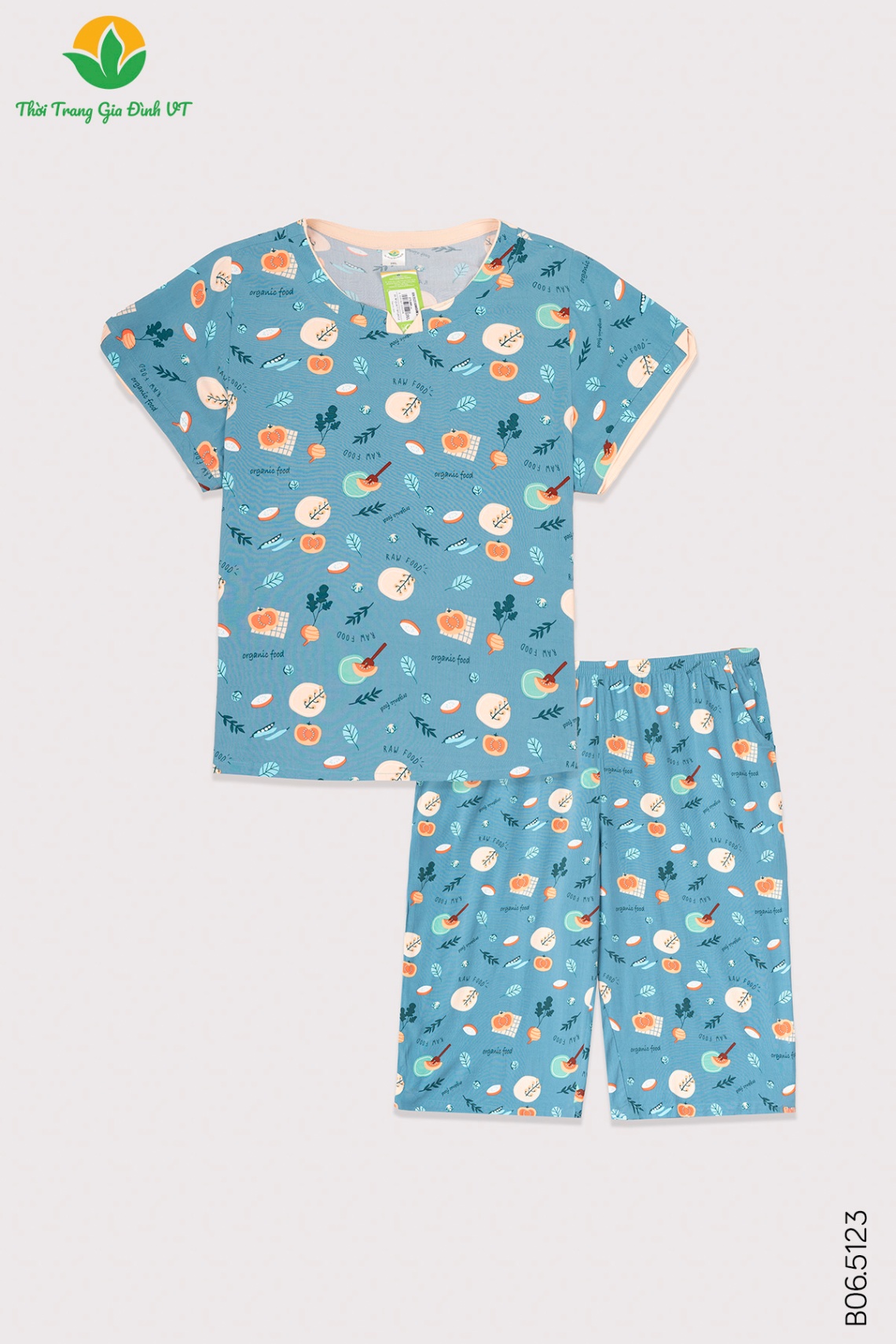 B06.5123.Bộ W QLACT RH phối đáp bổ gập bigsize - 3XL - Xanh Đậm