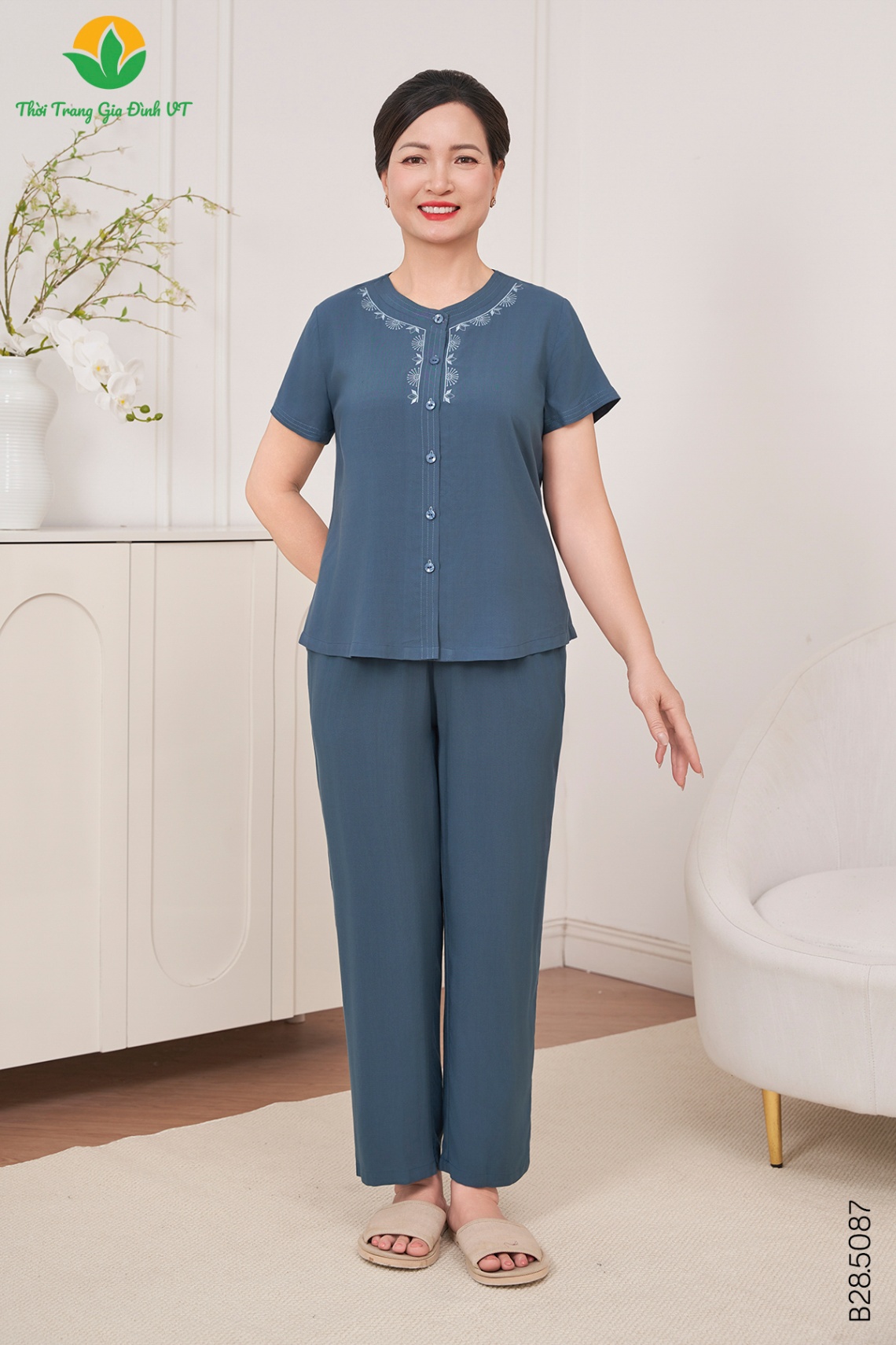 B28.5087.Bộ W QDACT RM nẹp chần chỉ - M - Xanh xám