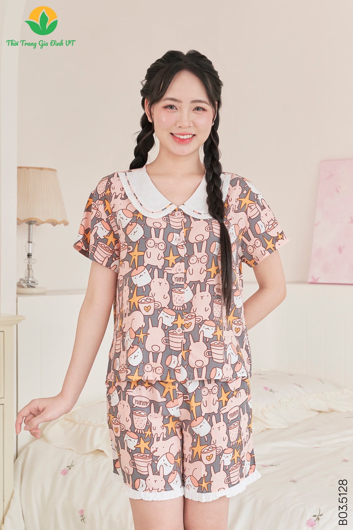 B03.5128.Bộ W QĐACT RH cổ phối - M - Xám