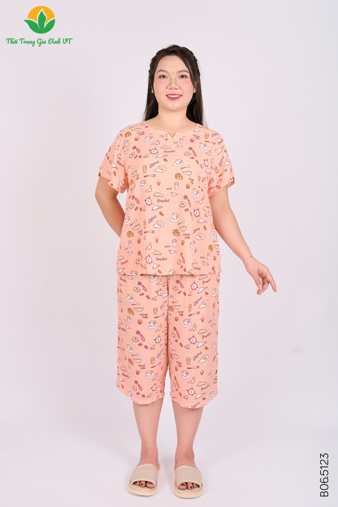 B06.5123.Bộ W QLACT RH phối đáp bổ gập bigsize - 3XL - Cam