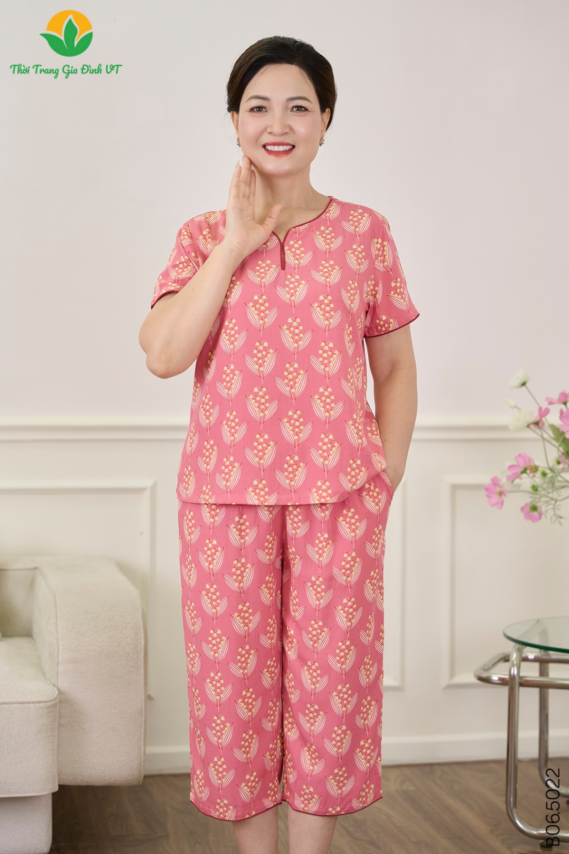 B06.5022.Bộ W QLACT RH cổ lé màu - M - Hồng dâu